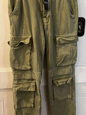 BoohooMan Olive Utility Cargo Pants NWT 32x29